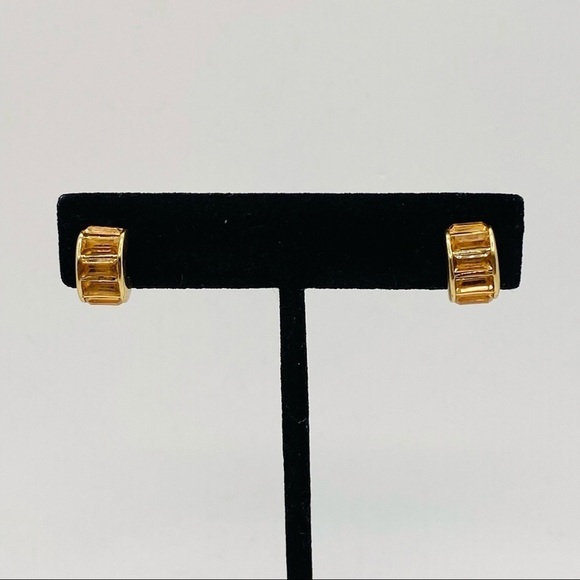 Jewelry Set Earrings Necklace Peach Crystals - Picture 6 of 12